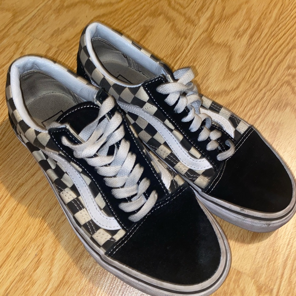 Black & white checker Vans